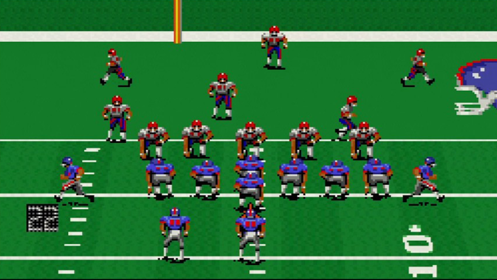 A screenshot from John Madden Football '93 on the Sega Genesis.