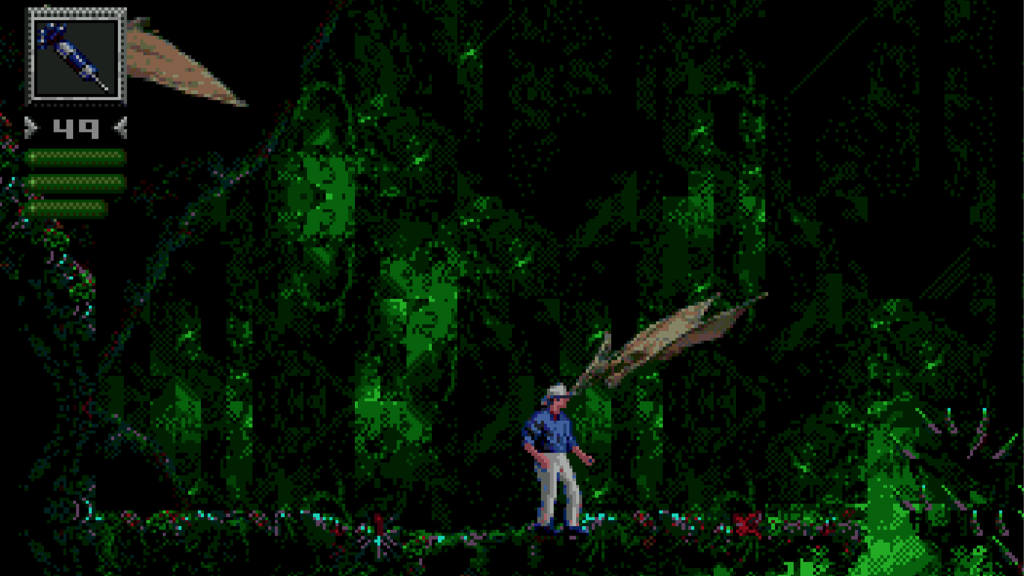 A screenshot from Jurassic Park on the Sega Genesis.