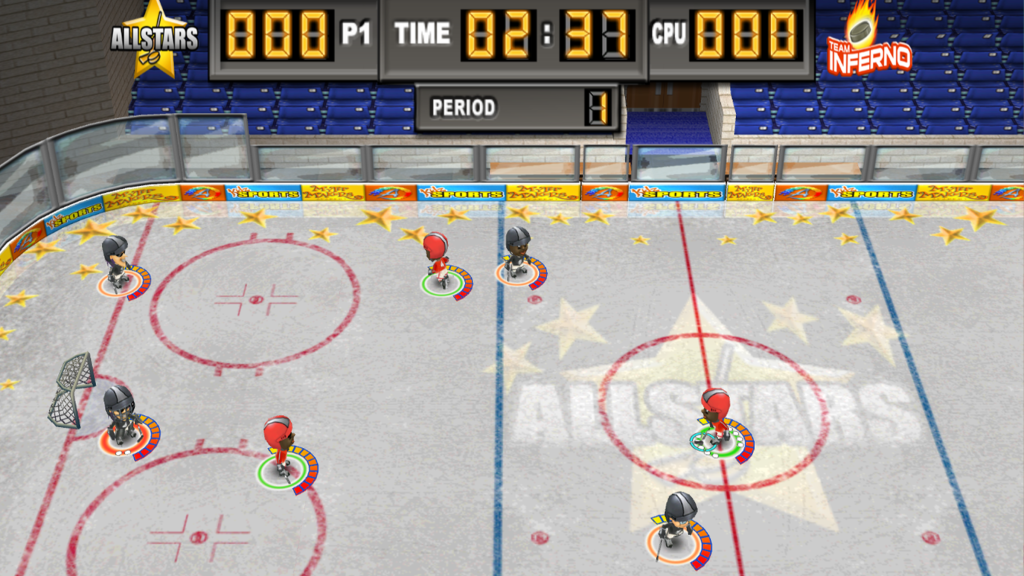 A screenshot from Kidz Sports: Ice Hockey on the Nintendo Wii.