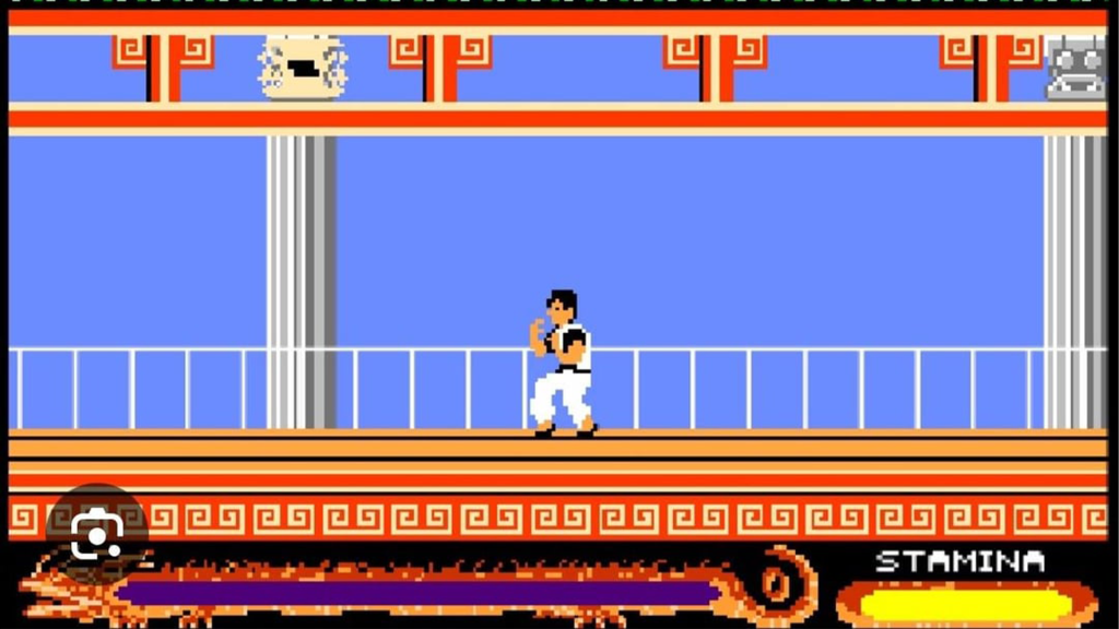 A screenshot from Kung Fu on the Nintendo Entertainment System.