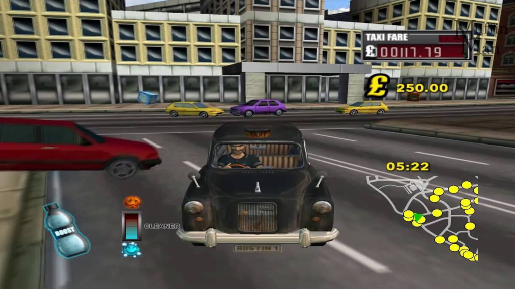 A screenshot from London Taxi: Rush Hour on the Nintendo Wii.