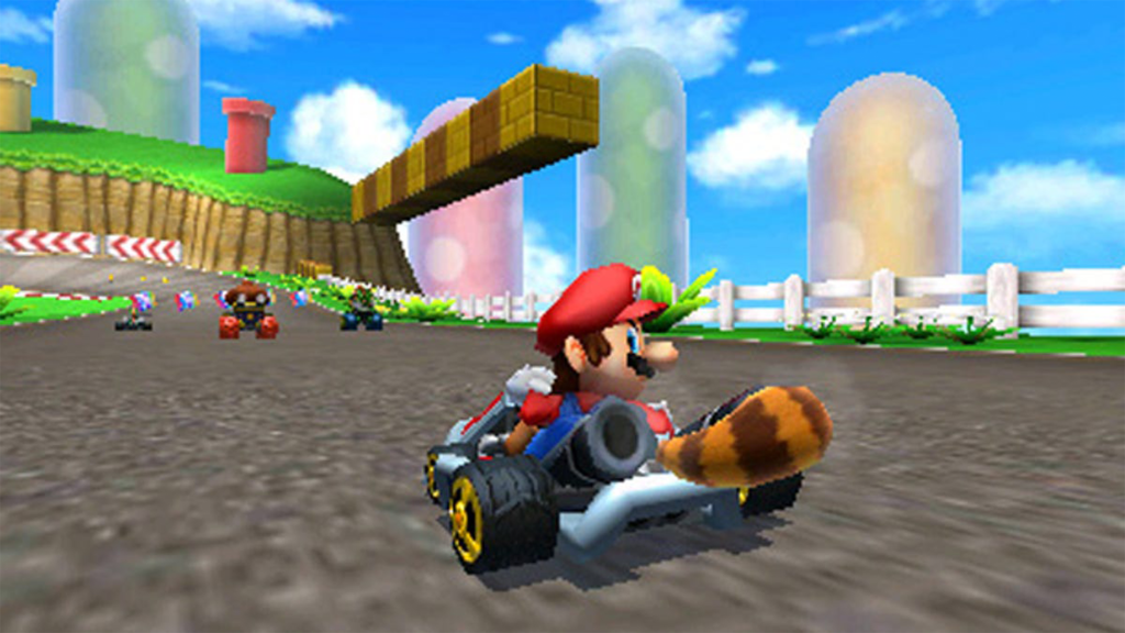 A screenshot from Mario Kart 7 on the Nintendo 3DS.
