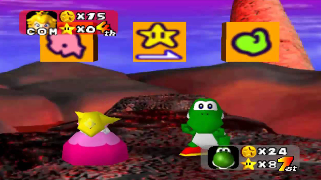 A screenshot from Mario Party.