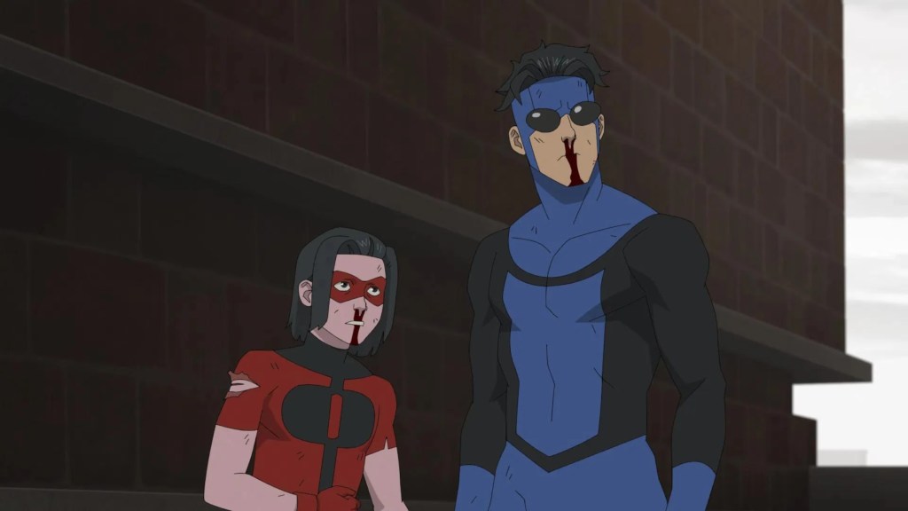 Oliver and Mark bleeding in Invincible Season 4, Episode 3