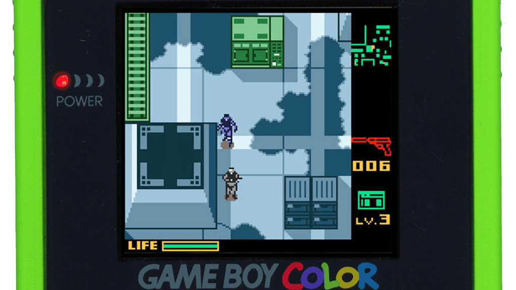 A screenshot from Metal Gear: Ghost Babel on the Game Boy Color.