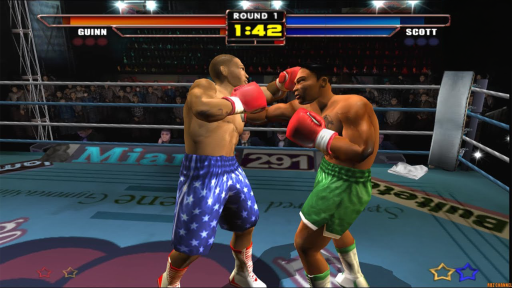 A screenshot from Mike Tyson Heavyweight Boxing on the PlayStation 2.