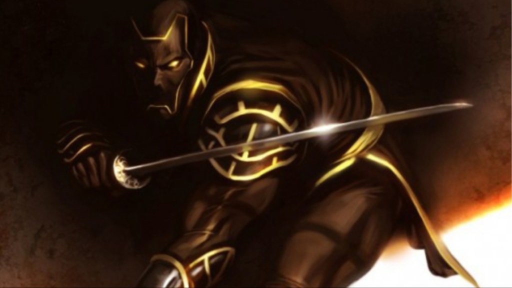 Ronin holding a sword in the shadows