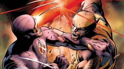 Wolverine and Cylops fighting it out