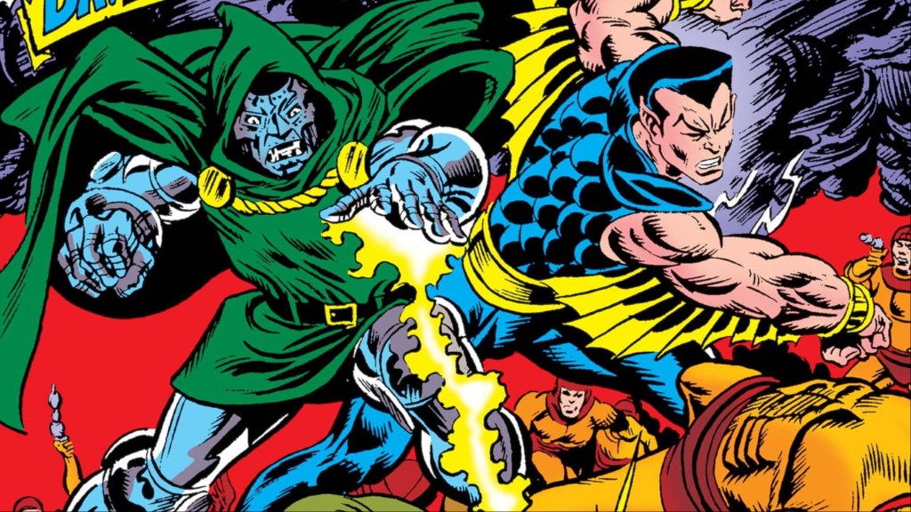 Doctor Doom and Namor fighting side by side