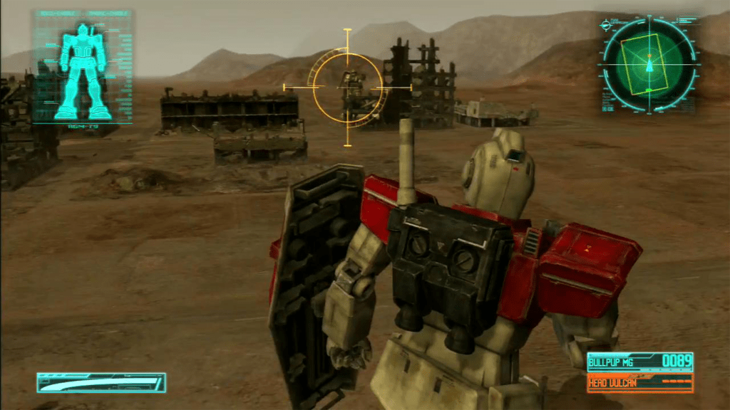 A screenshot from Mobile Suit Gundam: Crossfire on the PlayStation 3.