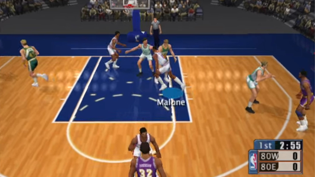 A screenshot from NBA 2K on the Sega Dreamcast.