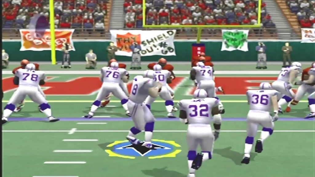 A screenshot from NFL 2K1 on the Sega Dreamcast.