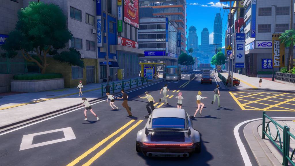 The player driving a car in NTE