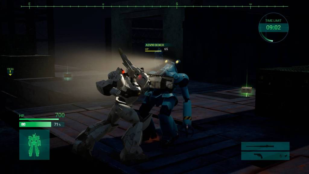 Two labors fighting each other in the streets in Patlabor: The Case Files.