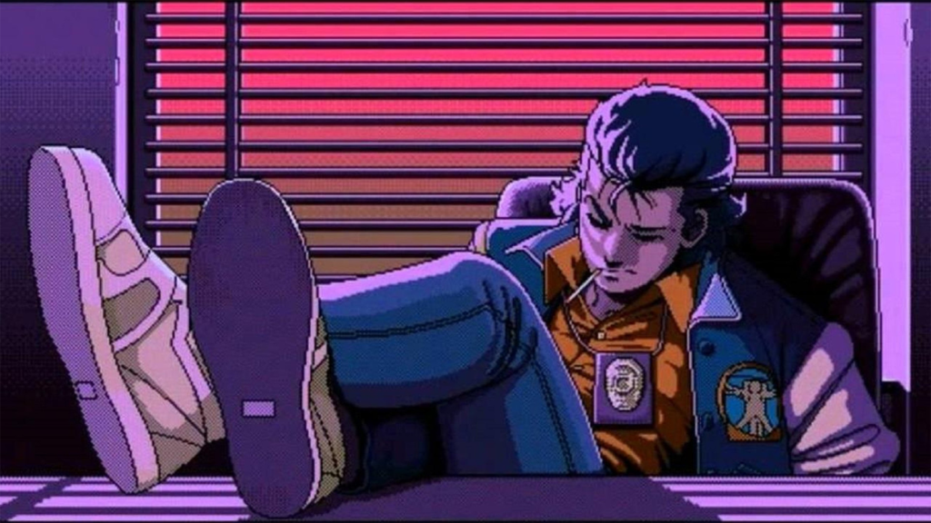 A screenshot from Policenauts.