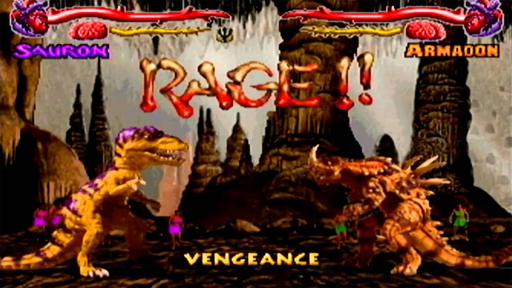 A screenshot from Primal Rage on the TurboGrafx-16.