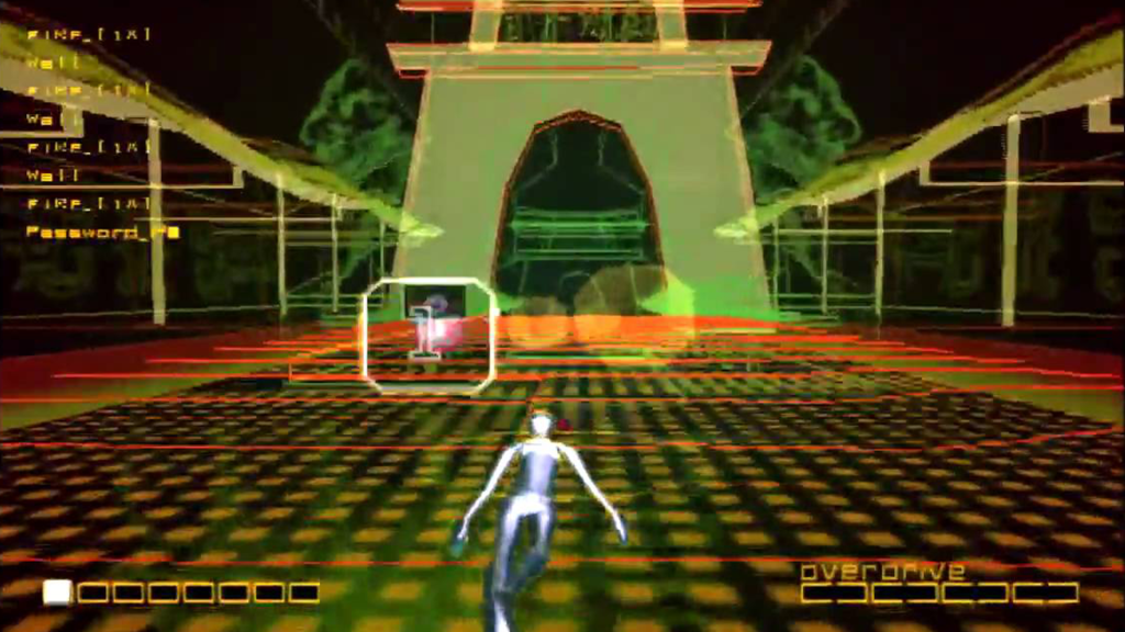A screenshot from Rez on the PlayStation 2.