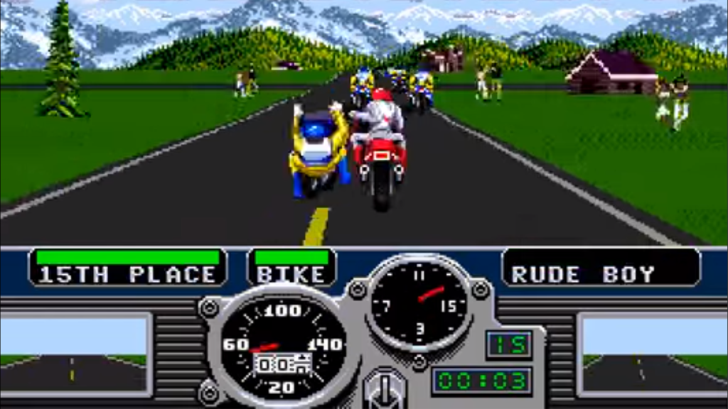 A screenshot from Road Rash.