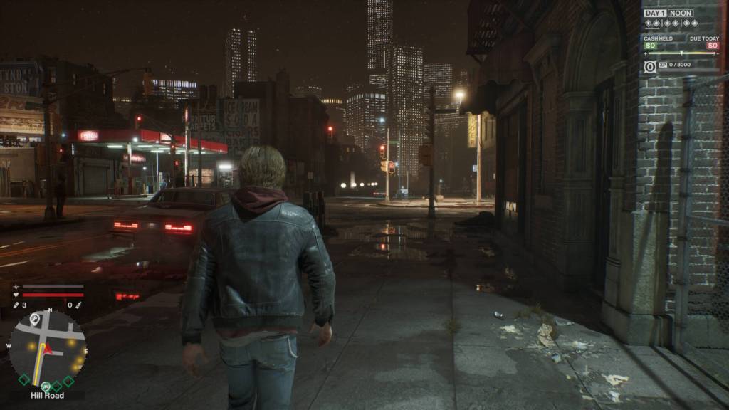The protagonist exploring the streets in Samson.