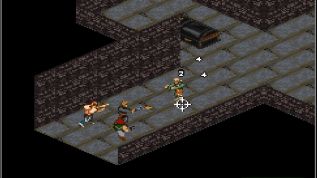 Uma captura de tela de Shadowrun no Super Nintendo Entertainment System.