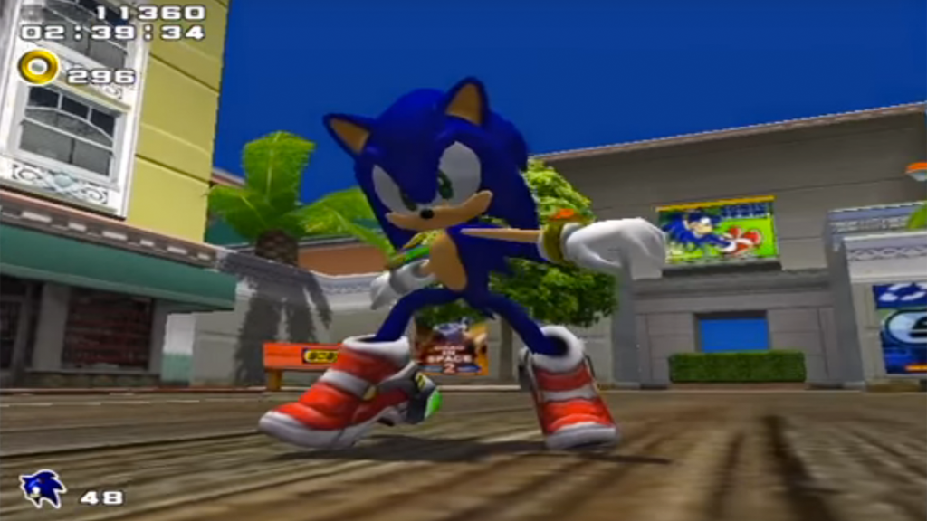 A screenshot from Sonic Adventure 2 on the Sega Dreamcast.