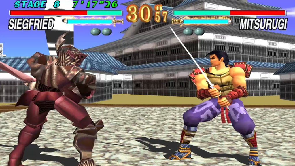 A screenshot from Soul Edge on the Sony PlayStation.