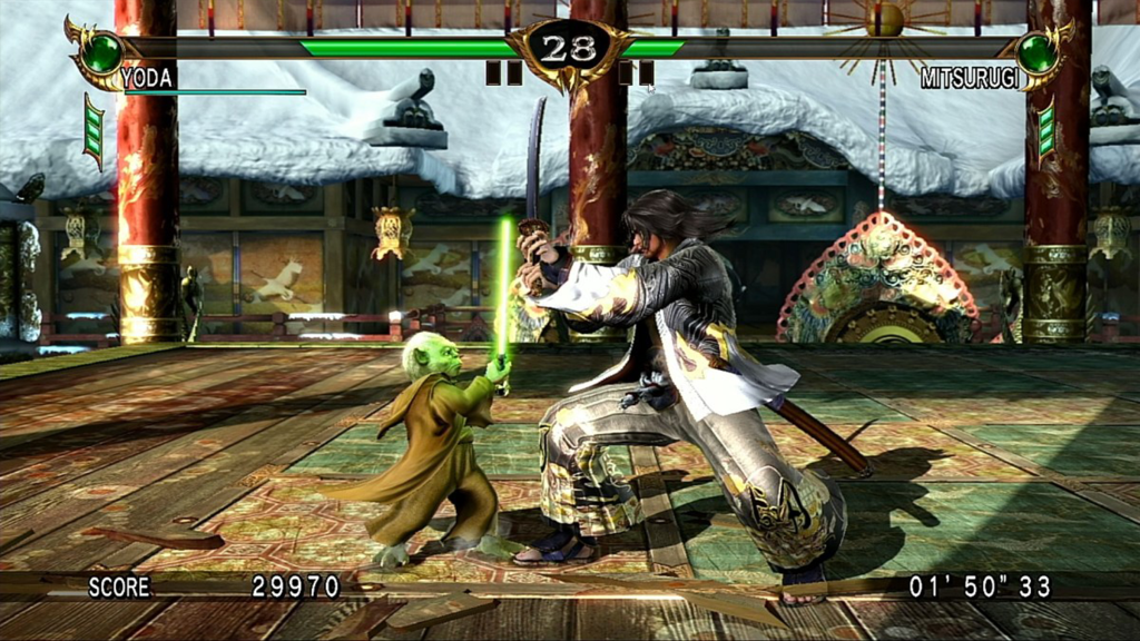 A screenshot from Soulcalibur IV.