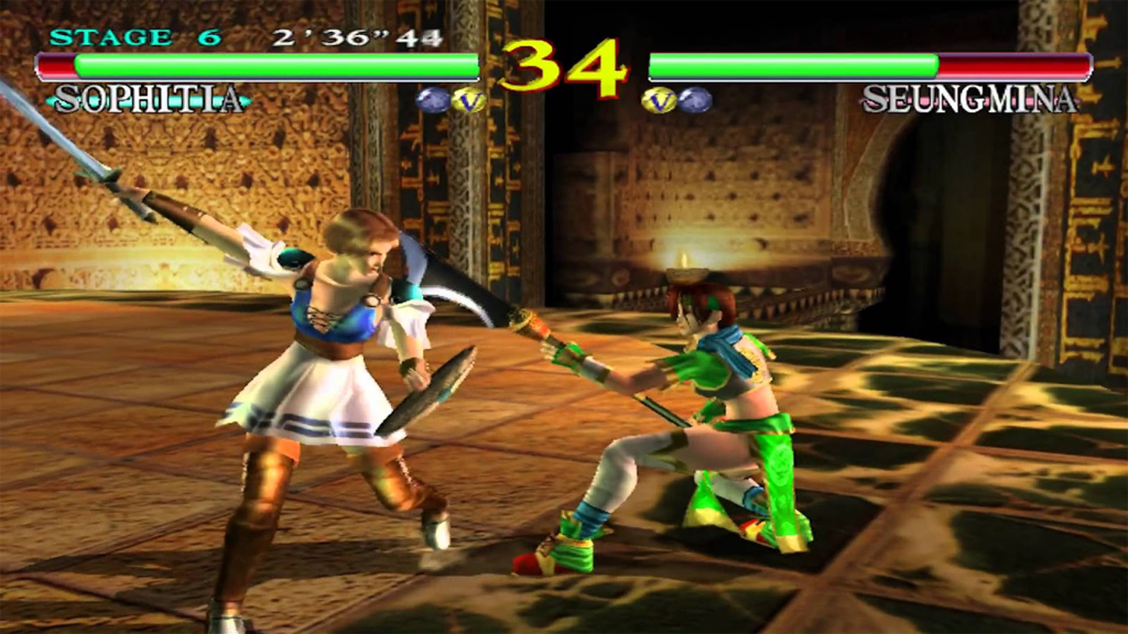 A screenshot from Soulcalibur on the Sega Dreamcast.