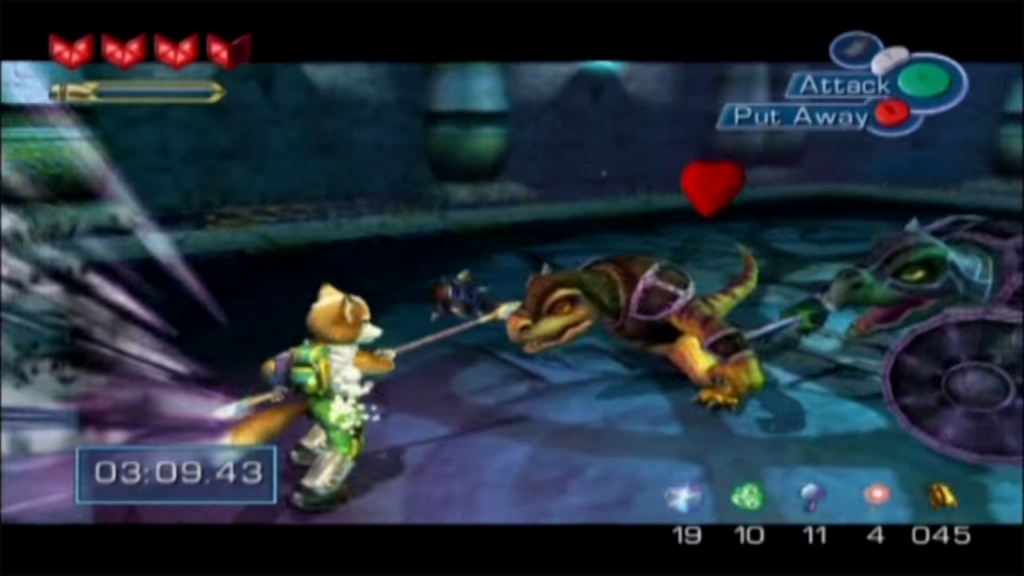 A screenshot from Star Fox Adventures.
