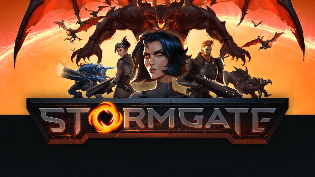 Promotional art and logo for Stormgate.