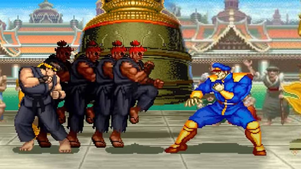 Street Fighter 2 Akuma about to kill Bison