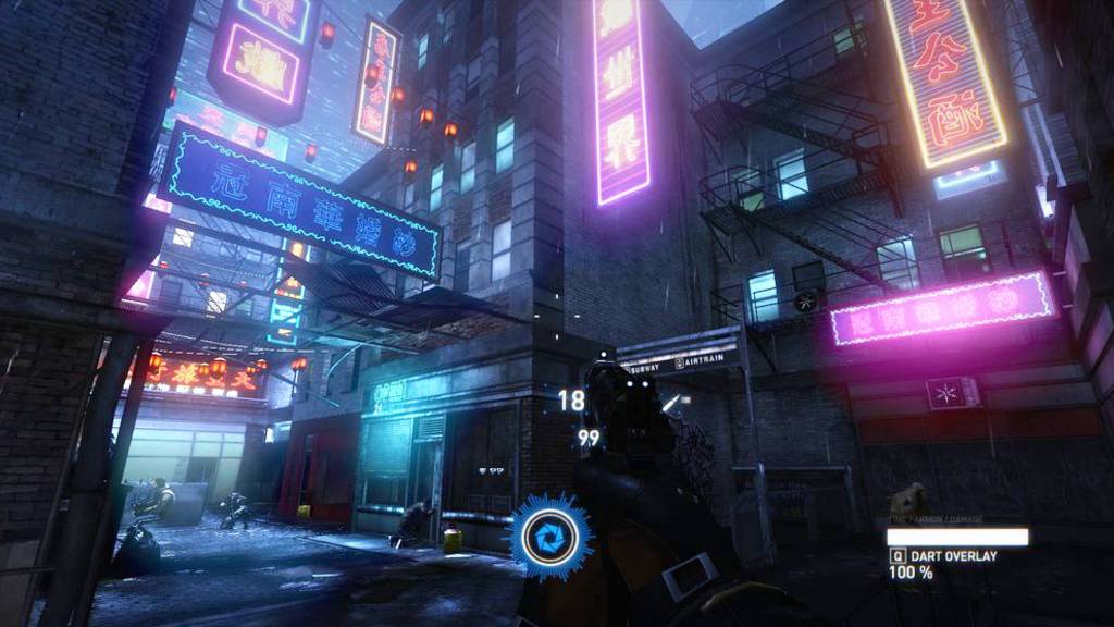 The player exploring a city in Syndicate.