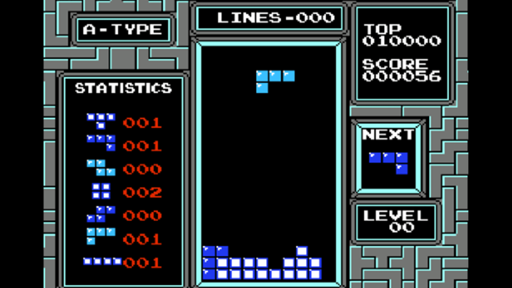 A screenshot from Tetris.