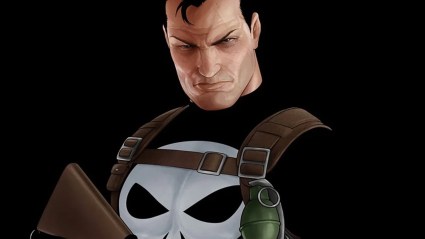The Punisher Against Black Background