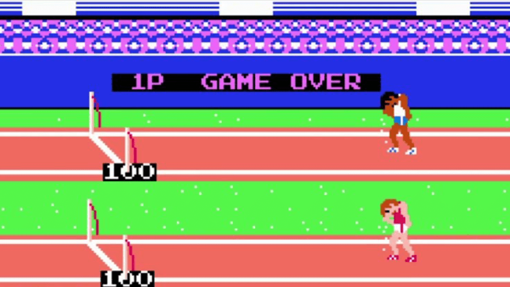 A screenshot from Track & Field.