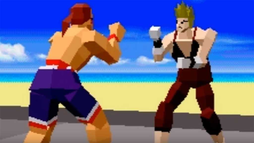 A screenshot from Virtua Fighter on the Sega 32X.