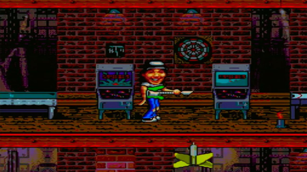 A screenshot from Wayne’s World on the Sega Genesis.