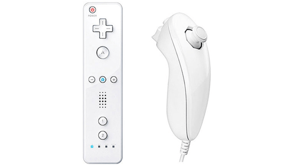 The Wii Remote and Nunchuk.