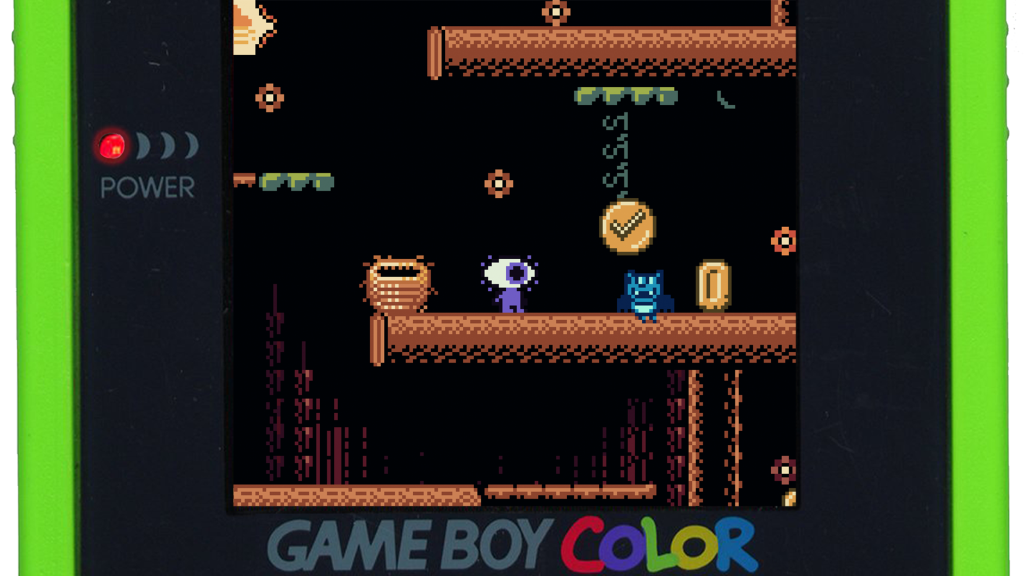 A screenshot from Wink and the Broken Robot on the Nintendo Game Boy Color.