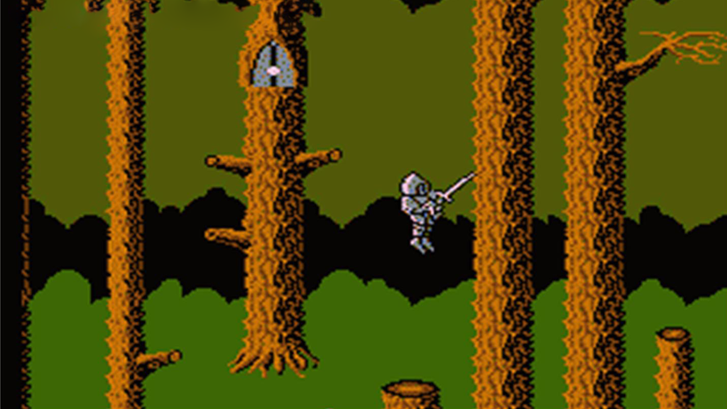 A screenshot from Wizards & Warriors on the NES.