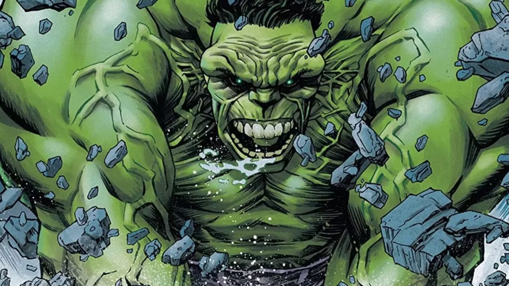 Hulk using massive strength in Marvel Comics