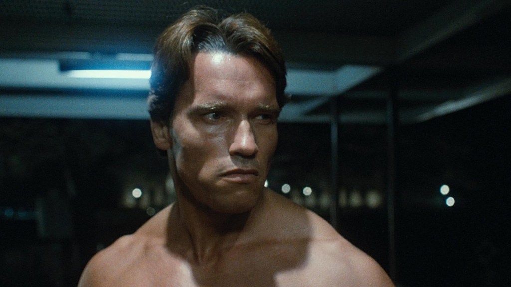 Arnold Schwarzenegger como o T-800 em O Exterminador do Futuro