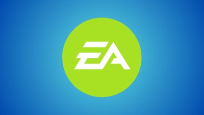EA Logo Sims Green on Blue Gradient