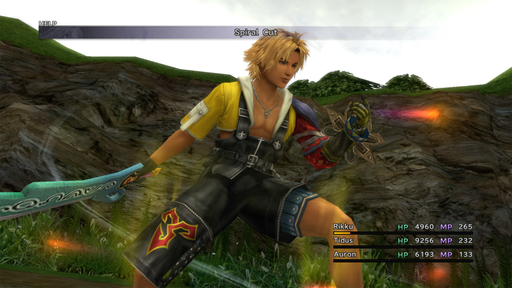 A screenshot from Final Fantasy X on the PlayStation 2.