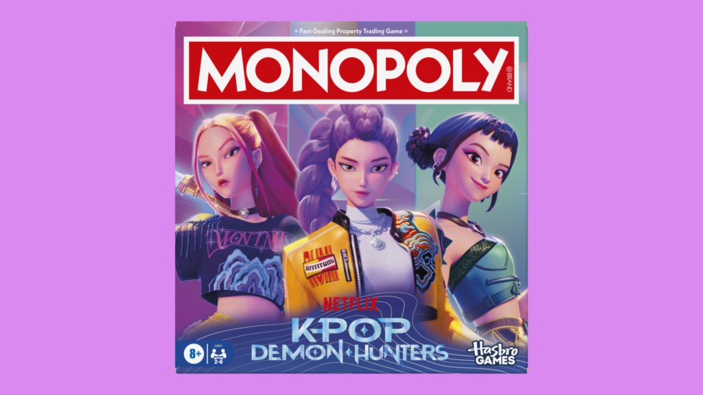 KPop Demon Hunters monopoly against purple background