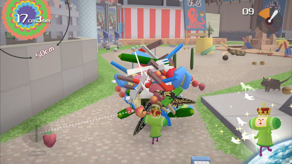 A screenshot from Katamari Damacy .