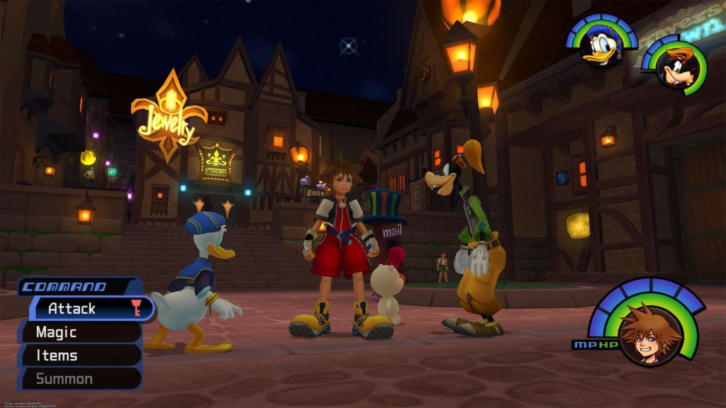 A screenshot from Kingdom Hearts on the PlayStation 2.