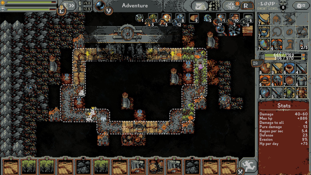 A screenshot from Loop Hero.