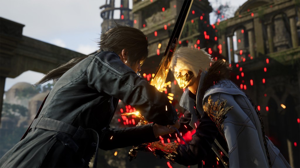 The protagonist fighting a villain in Lost Soul Aside.