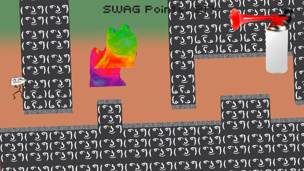 A screenshot from Meme Run on the Nintendo Wii U.